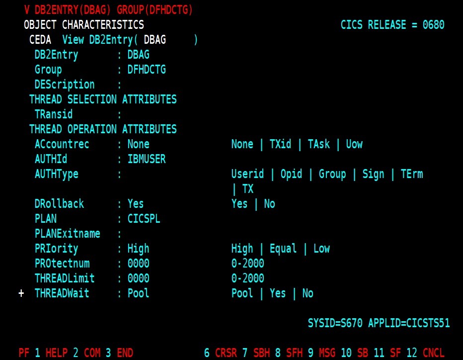 Db2entry ressource cics